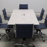 Rectangular Shape Custom Conference Table, Engineered Stone Top - Aurora Meeting Table 5 small