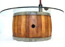 Wine Barrel Coffee Table - Zebra - With Offset Staves Made From A Retired Napa Wine Barrels 5 small