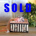 Vintage Rose Pinstripe Storage Box Pink And Black French Chic Decor 1 small