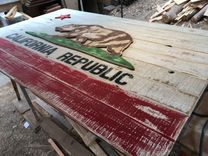 Rustic Reclaimed Wood California Flag 4 small