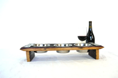 Wine Barrel Elevated Food And Water Bowl Stand - Geoffroyi - Made From Retired Ca Wine Barrels 5 small