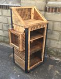 Rustic Industrial Barn Board Hostess / Host / Wait Staff Station / Stand / Reception Desk In Honey 2 small
