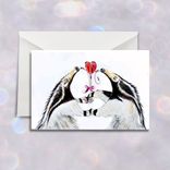 Anteater Valentine's Card or Print - Romantic Anteaters sharing  a Lollipop 3 small