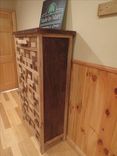 Unique Square Tiled Wormy Chestnut King Bedroom Set 3 small