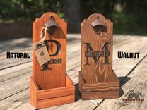 Wall Beer Bottle Opener With Cap Catcher - Bar Sign - Groomsmen Gift 2 small