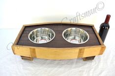Elevated Wine Barrel Pet Feeder - Pardalis - Made From Retired California Wine Barrels 2 small