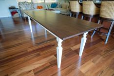 Walnut Dining Table With Farmhouse Legs 30 X 60 4 small