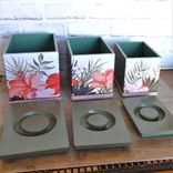 Tropical Decor Hibiscus Canister Set Vintage Rehab Hardwood 3 small
