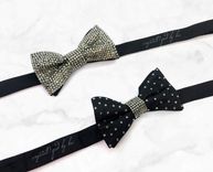 Any Color Fully Crystallized Bow Tie Bling Genuine European Crystals Bedazzled 3 small