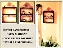 Custom Shelves,Wall Shelf, Display Shelf, Shadow Box Shelf,Sun And Moon Wall Art,Shelves,Spice Rack 3 small