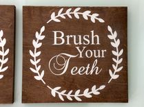 Rustic Farmhouse Bathroom Signs Set 4 small