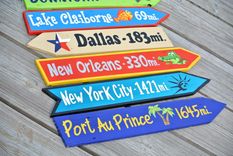 Outdoor Family Gift For Christmas. Garden Decor Arrow Wood Sign. Backyard Decor. 4 small