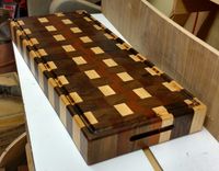 Large Multi-Wood End Grain Cutting Board/Butcher Block 2 small