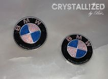 Pink Bmw Crystallized Roundel Car Emblem Bling Genuine European Crystals Bedazzled 5 small