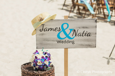 Name Wedding Beach Sign, Rustic Wooden Wedding Sign 2 small