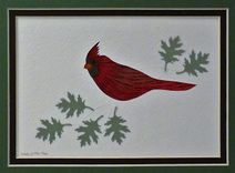 Birds - Cardinal Quilled And Framed Wall Art New Hampshire Birds 6 small