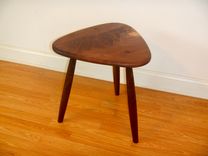 Mid Century Modern Live Edge Three Leg Table / Stool 1 small