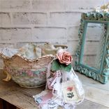 Pink And Green Shabby Chic Decor Rose Basket 5 small
