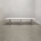 Rectangular Shape Custom Conference Table, Engineered Stone Top - Aurora Meeting Table 4 small