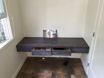 Walnut Bookcase, And Cerused White Oak Floating Desk 4 small