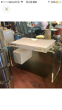 Acrylic Waterfall Edge Desk With Drawers - Hand Crafted, Custom Made 4 small