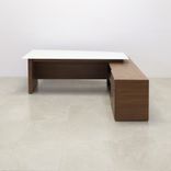 Custom Executive Office Desk With Credenza, Tempered Glas Top - Avenue Curved Desk 4 small