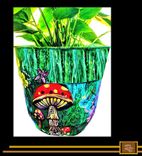 Custom,  Flower Pots, Painted, Mom Gift, Any Size, Shape, Images, Dog Wood, Hummingbirds 4 small