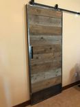 Sliding Steel Barn Door With Reclaimed Wood Inlay 2 small