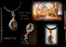 Gemstone Healing, Necklace, Wife Gift, Copper, Sculptural, Tree Of Life, Gemstone Necklace 1 small