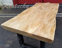 Reclaimed Live Edge Maple Coffee Table- Industrial Coffee Table- Large Coffee Table- Steel Legs 4 small