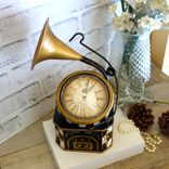 Courtly Phonograph Checked Clock Nwt Hand Painted Black And White Checks Clock 2 small