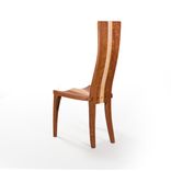 Handmade Dining Chair In Solid Walnut And Curly Maple Wood - Gazelle High Back 1 small
