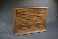 Solid Birdseye Maple Six Drawer Jewelry Box #2 1 small