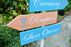 Welcome Wedding Directional Sign. Nautical Beach Wedding Decor. 2 small