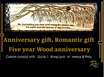 Five Year, Wood Anniversary Gift, Custom Sign,Personalized,Gift 1 small