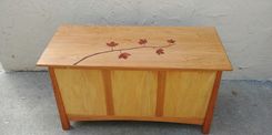 Inlaid Cherry, Maple, And Bubinga Blanket Chest 2 small