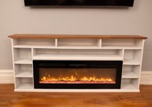 Electric Fireplace Tv Stand - Handcrafted Media Console With Storage  2 small