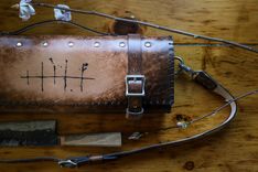 Italian Leather Custom Knife Roll 6 small