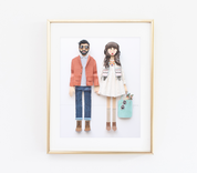 Custom Couple Paper Portrait 1 small