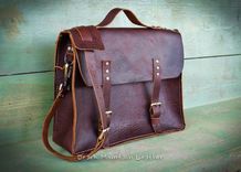 Bison Leather Messenger Bag 1 small