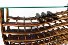 Large Wave Wine Rack - Antorini - Made From Retired Wine Barrels 5 small