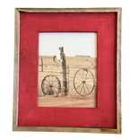 Barn Red Inset, Rustic Weathered Edge, 3.0" Wide, Barnwood Photo Frame 1 small