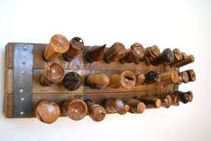 Wine Bottle Wall Mounted Stopper Display - Zedan - Made From Retired California Wine Barrels 1 small
