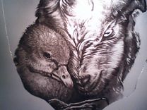 Stained Glass Pet Portrait - Painted Stained Glass Crest, Home Decor, Window Decor 2 small