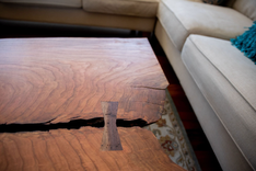Cherry Live Edge Coffee Table, Slab Table, Rustic Cocktail Table, Solid Cherry Living Room Table 5 small