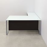 Custom Executive Office Desk L-Shape, Tempered Glass Top - Aspen L-Shape Desk 3 small