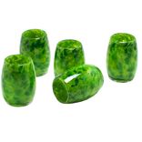 Votive Candle Holder. Hand Blown Art Glass Votive In Green. 3 small