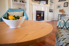 Round Wood Coffee Table, Modern Coffee, Round Pedestal Coffee Table, Wood Pedestal Coffee Table 1 small