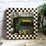 Hand Painted Checks Courtly Picture Frame Old Town French Cafe Decor 5 small