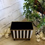 Black White Stripe Small Vanity Organizer Guest Towel Caddy Striped Storage Bin 4 small